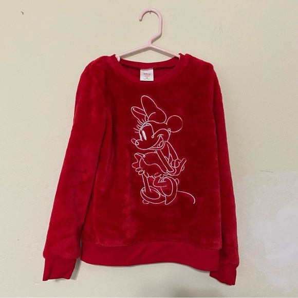 Disney Minnie Mouse 6X Red Fuzzy Sweatshirt - Picture 1 of 6